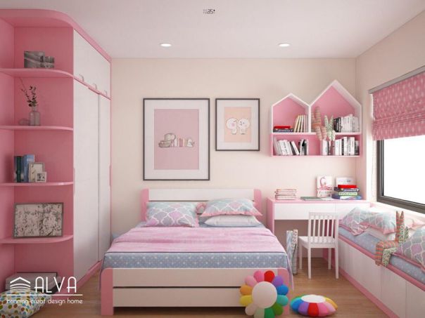 Thiết kế phòng ngủ cho bé gái trở nên ấn tượng - Mẫu 2