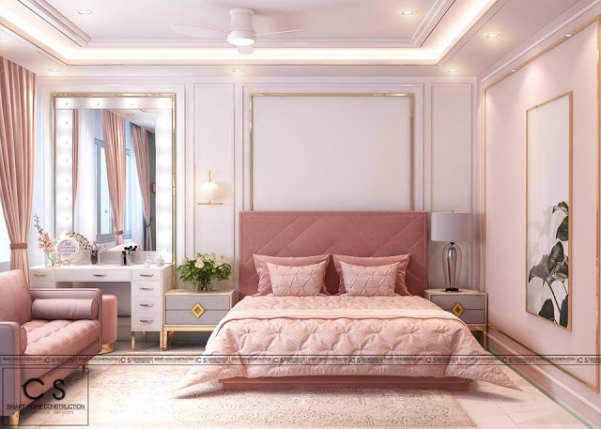 Xu hướng mẫu nội thất phòng ngủ màu hồng đẹp nhất trong năm nay