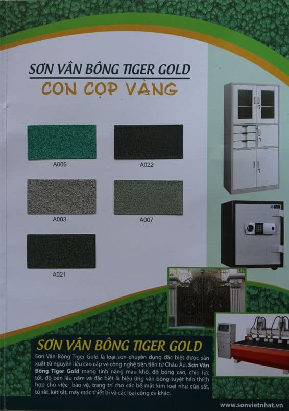 Bảng màu sơn vân bông Tiger Gold Việt Nhật