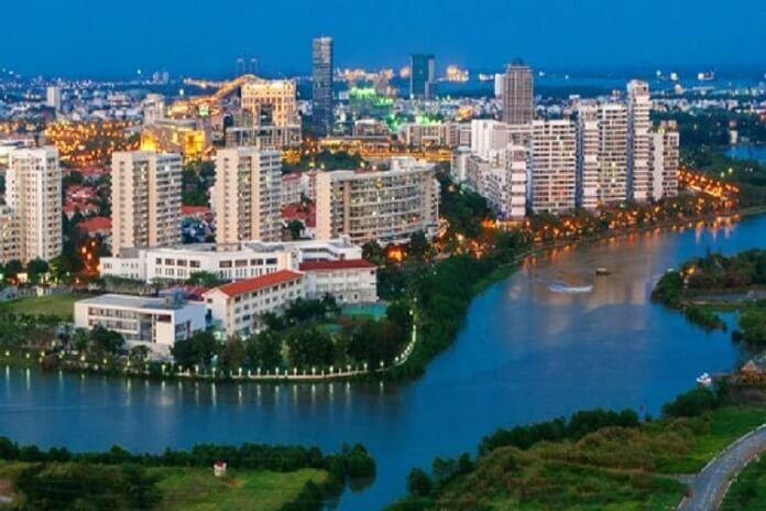 Sông Sài Gòn dọc theo khu đô thị Phú Mỹ Hưng