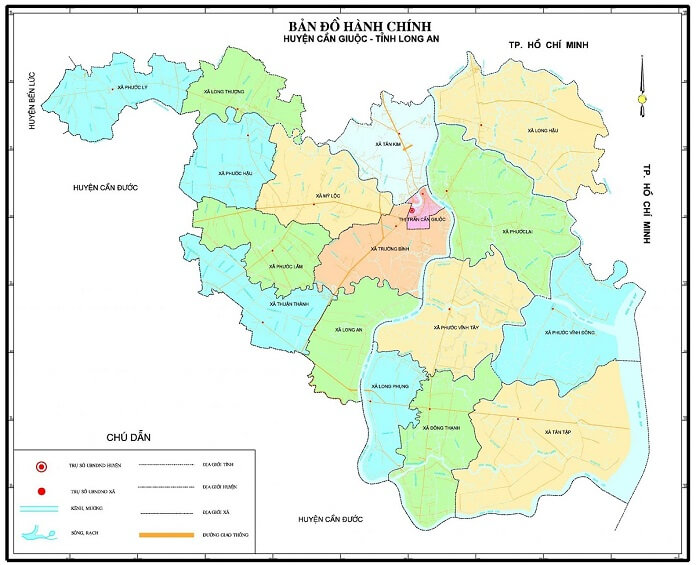 Tính chất vùng theo bản đồ quy hoạch huyện Cần Giuộc năm 2021
