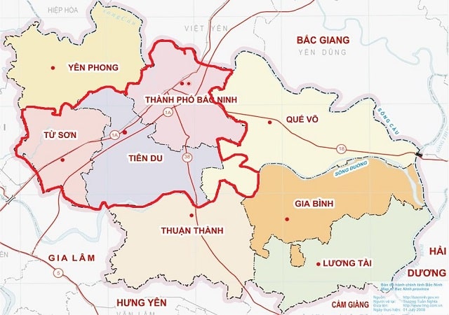Bản đồ quy hoạch Bắc Ninh