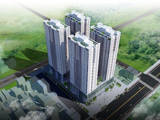Hình ảnh chung cư THT New City được chụp ở trên cao