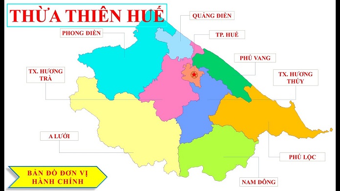 Bản đồ đơn vị hành chính, giới hạn quy hoạch của thành phố Huế